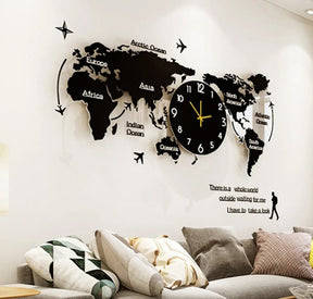 Crown Wall World Map 70 Inches Wall Clock Wooden CrownWall 